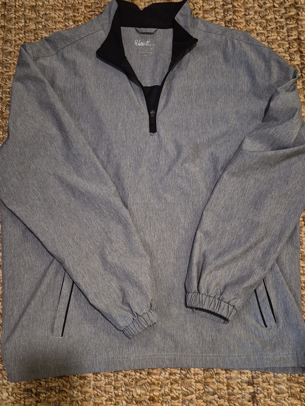 Walter Hagen Men's Light Heather Grey Quarter-Zip Pullover
